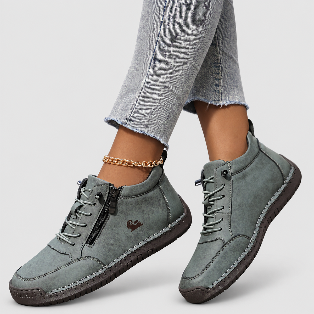 Women's Lace-Up Shoes with Side Zip — view 14