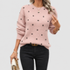 Hesterine | Women's Dotted Knit Crew-Neck Jumper with Long Sleeves