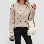 Women's Dotted Knit Crew-Neck Jumper with Long Sleeves — view 7