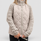 Women's Quilted Fleece Jacket with Knit Sleeves — view 6