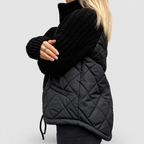 Women's Quilted Fleece Jacket with Knit Sleeves — view 7