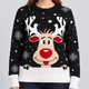 Holly | Reindeer Christmas Jumper with Red Nose