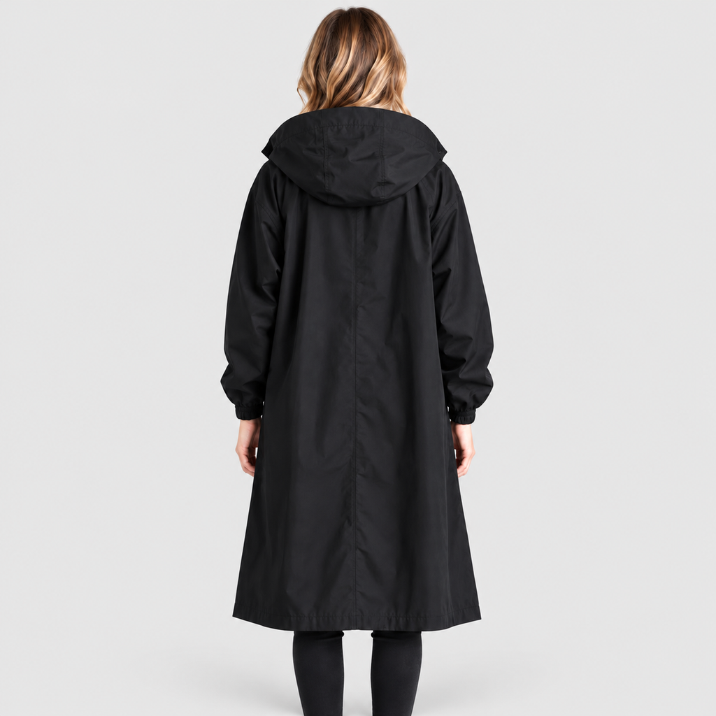Women's Long Hooded Button-Front Coat — view 7