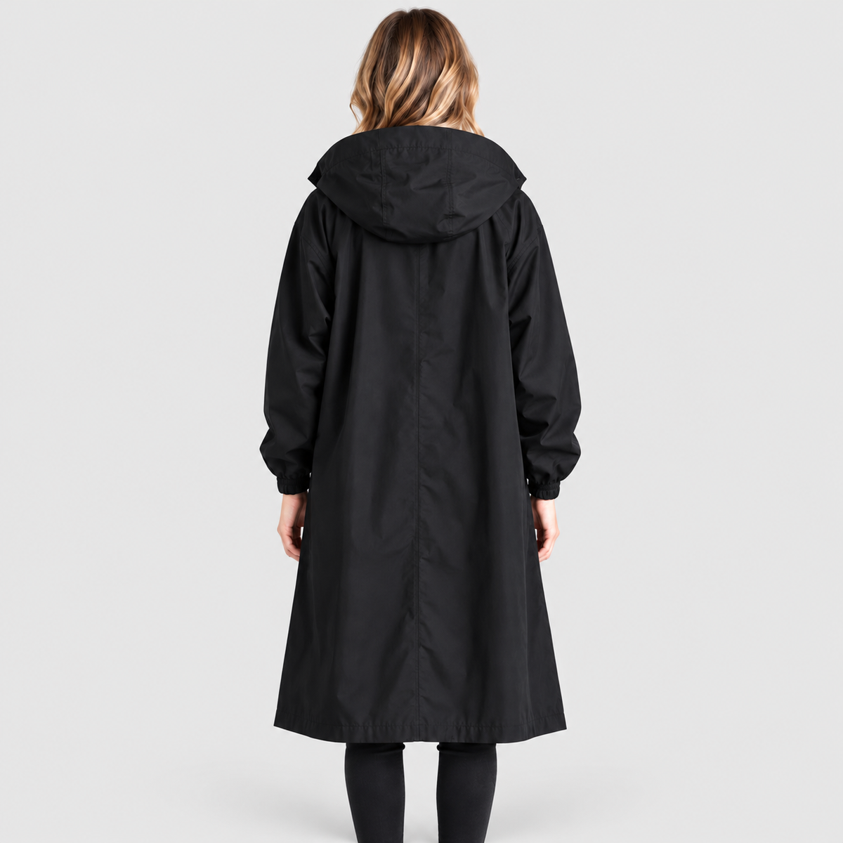 Women's Long Hooded Button-Front Coat — view 7
