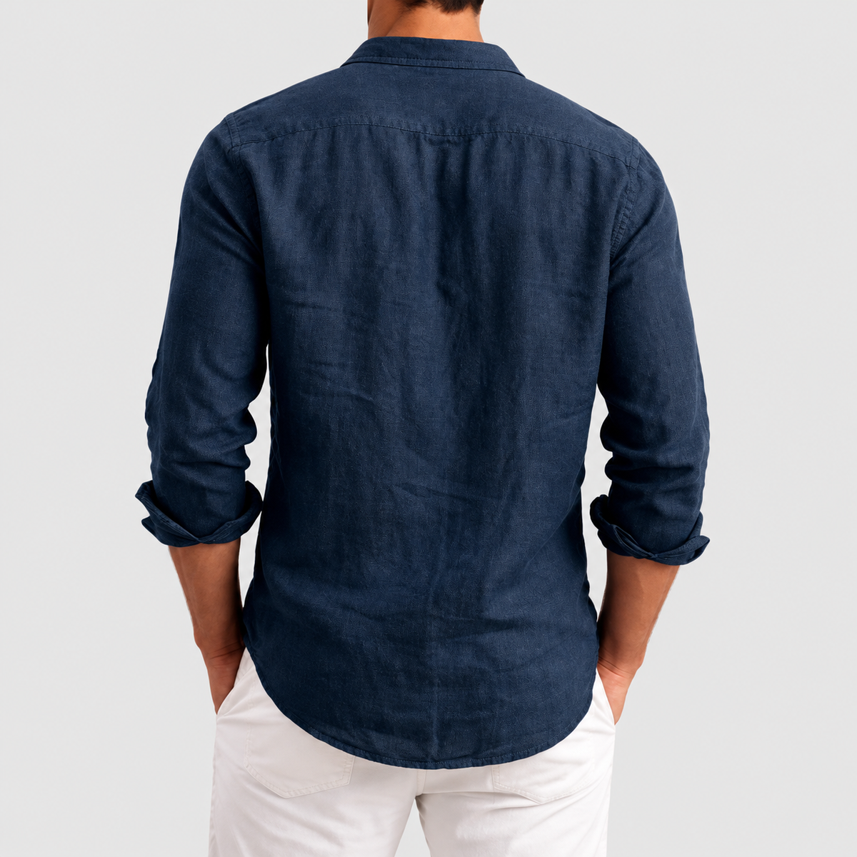 Men's Long-Sleeve Cotton Shirt with Classic Collar — view 3