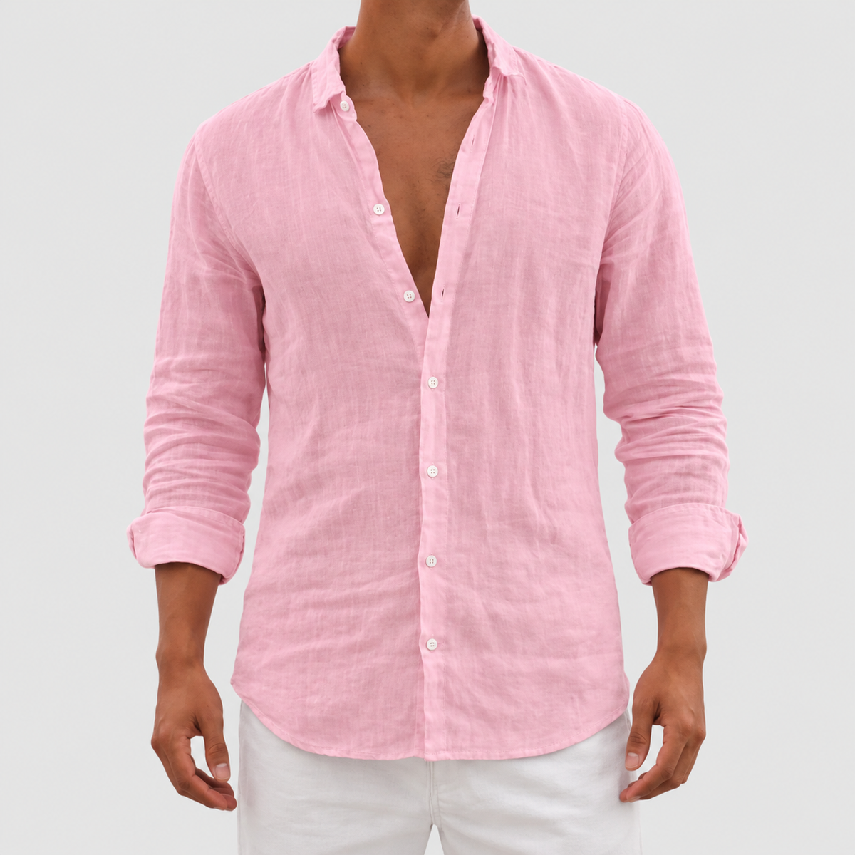 Men's Long-Sleeve Cotton Shirt with Classic Collar — view 7