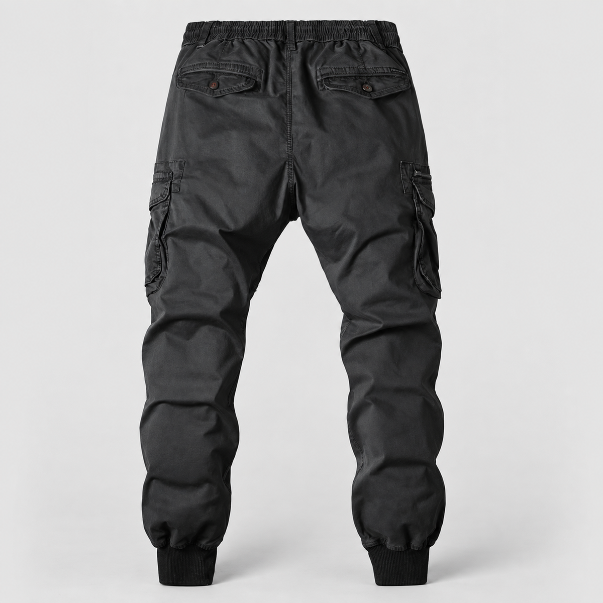 Men's Elasticated-Waist Cuffed Cargo Trousers — view 1