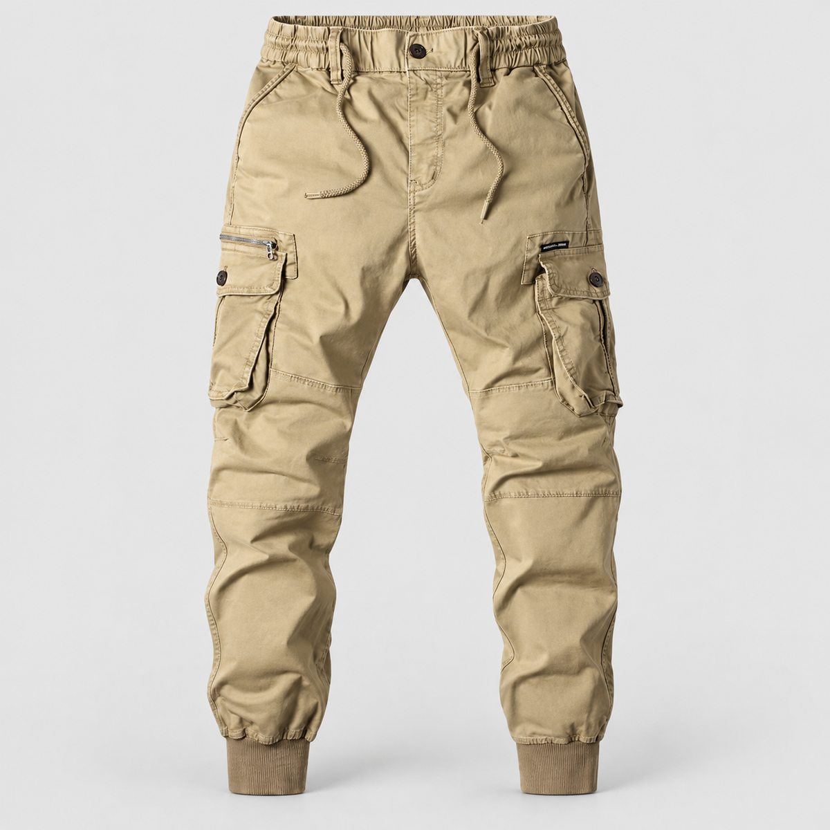Men's Elasticated-Waist Cuffed Cargo Trousers — view 2