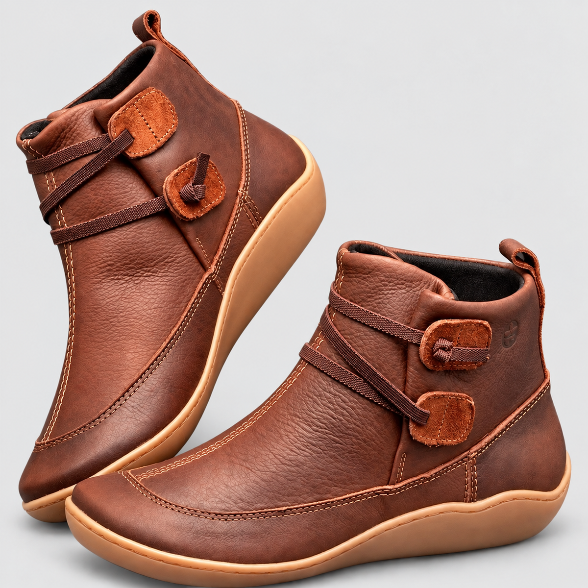 Women's Slip-On Ankle Boots with Contrast Sole in Brown — view 1