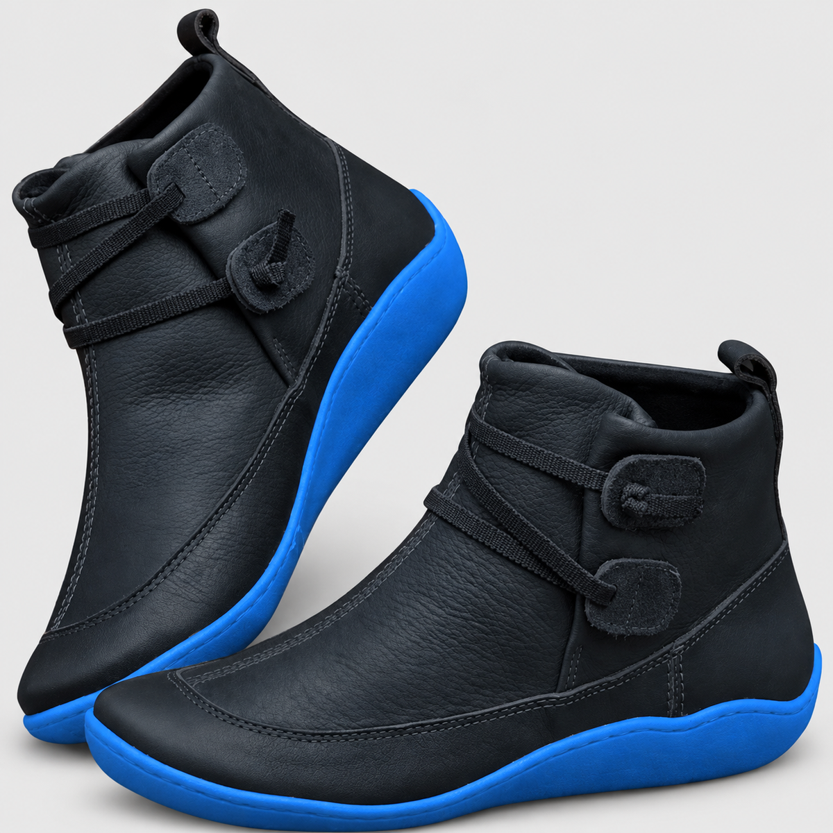 Women's Slip-On Ankle Boots with Contrast Sole in Black — view 5