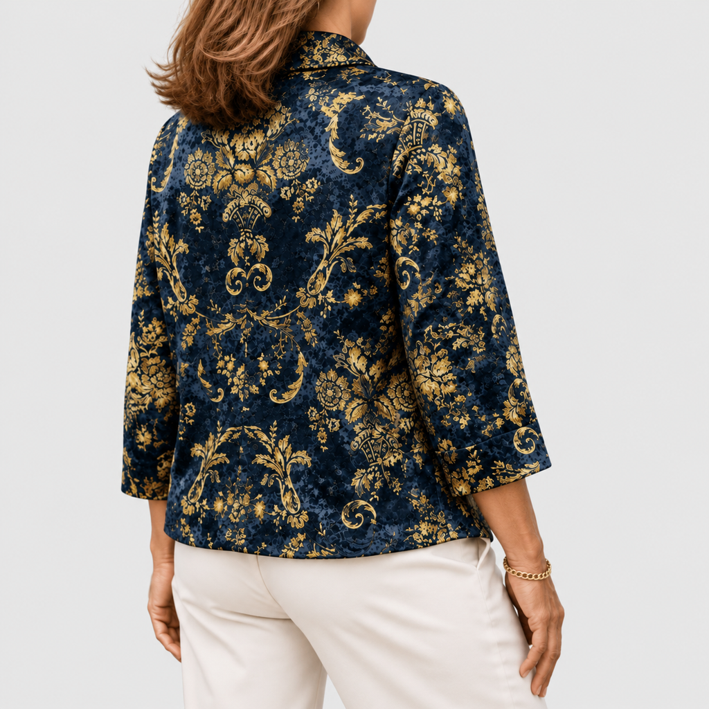 Women's Baroque-Print Open-Front Jacket — view 2