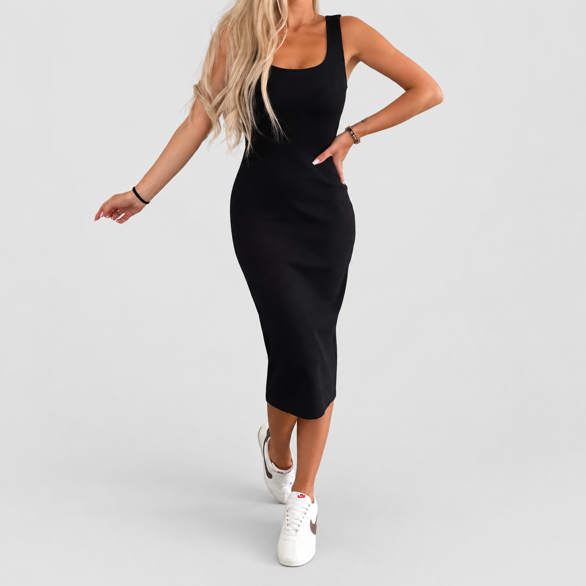 Women's Midi Dress and Matching Cardigan Set — view 7