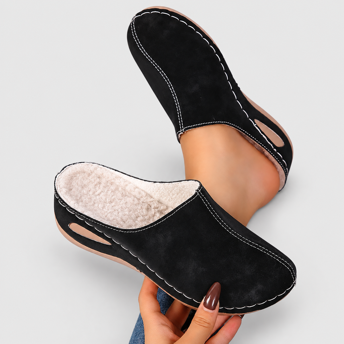 Women's Plush-Lined Slip-On Slippers — view 5