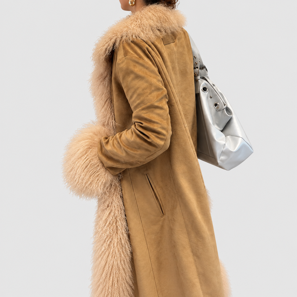 Women's Open-Front Jacket with Fluffy Trim — view 5