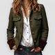 Isobel | Women's Herringbone Tweed Utility Jacket with Gold-Tone Buttons