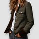 Isobel | Women's Herringbone Tweed Utility Jacket with Gold-Tone Buttons