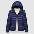 Women's Lightweight Hooded Quilted Jacket in Dark Blue — view 7