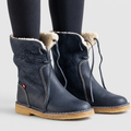 Women's Plush-Cuff Winter Boots with Drawstring Detail in Black — view 1