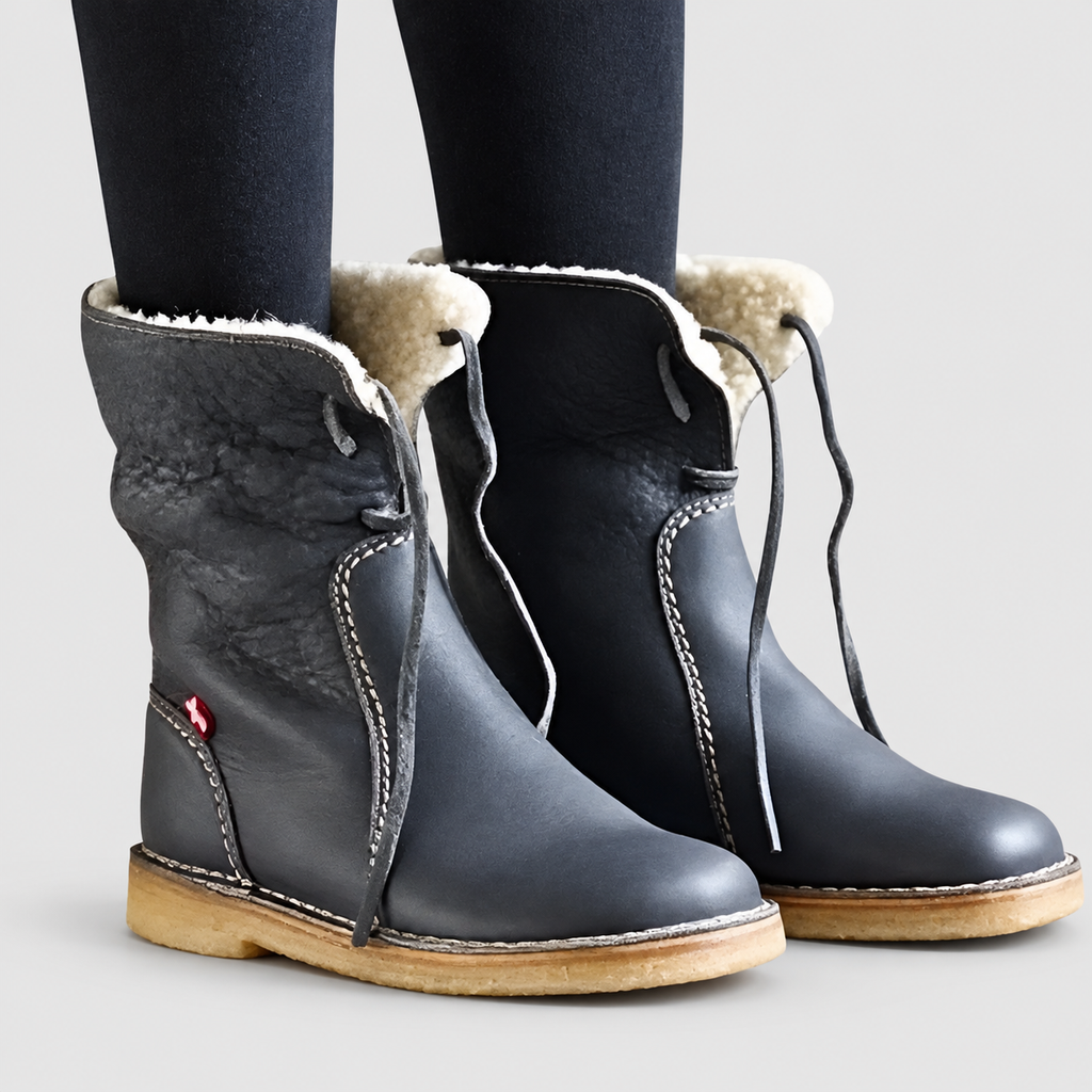 Women's Plush-Cuff Winter Boots with Drawstring Detail — view 2