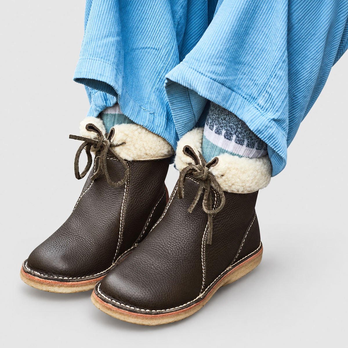 Women's Plush-Cuff Winter Boots with Drawstring Detail — view 5