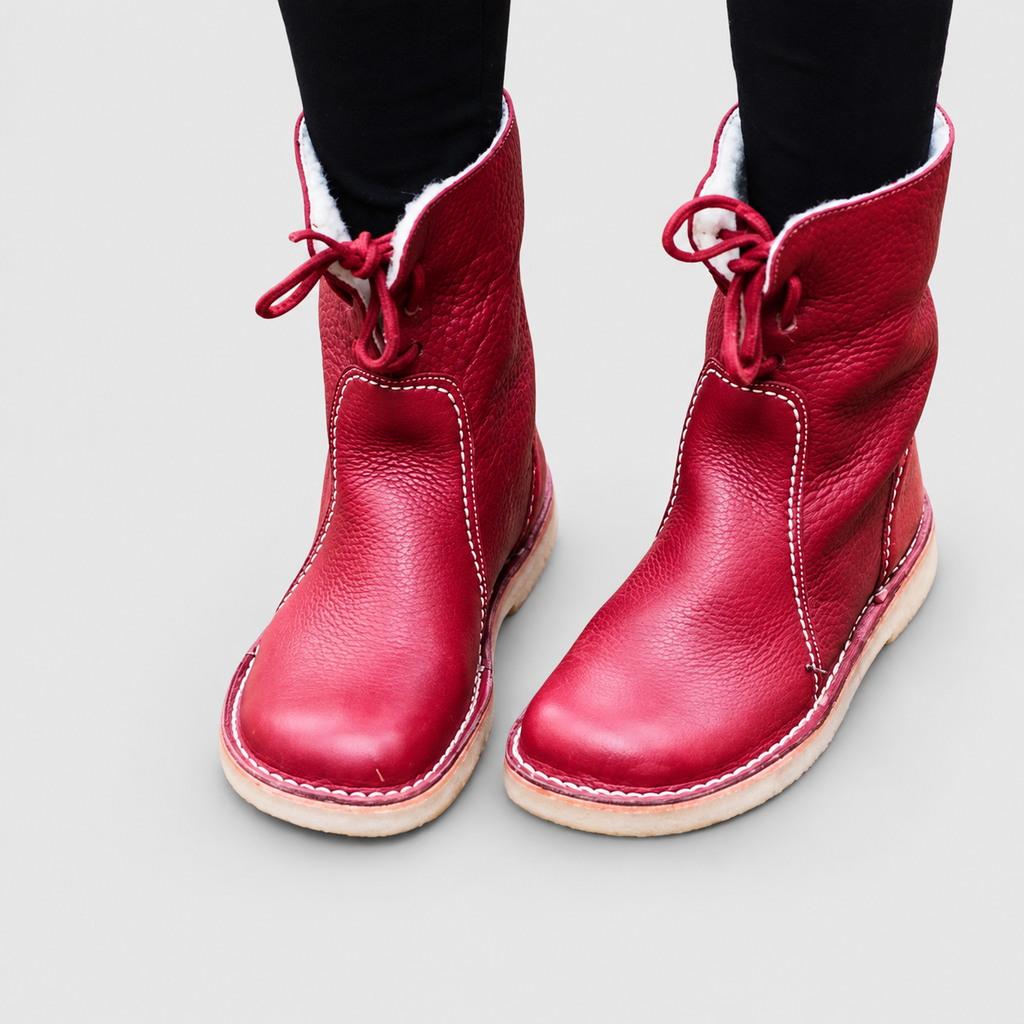 Women's Plush-Cuff Winter Boots with Drawstring Detail — view 6