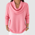 Women's Cowl-Neck Jumper in Pink — view 2