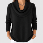 Women's Cowl-Neck Jumper in Black — view 3