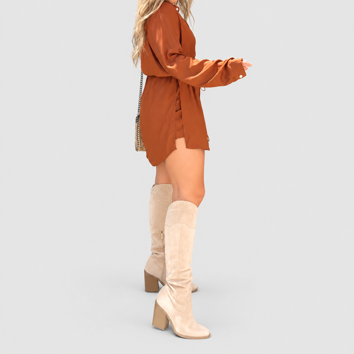 Women's Satin-Look Playsuit Dress — view 16