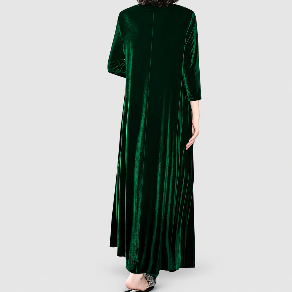 Women's Long-Sleeve Maxi Dress with Round Neck — view 6
