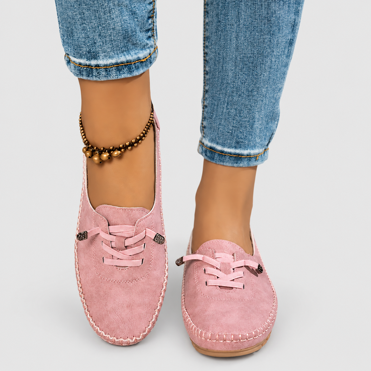 Women's Lace-Detail Moccasin Slip-On Shoes — view 4