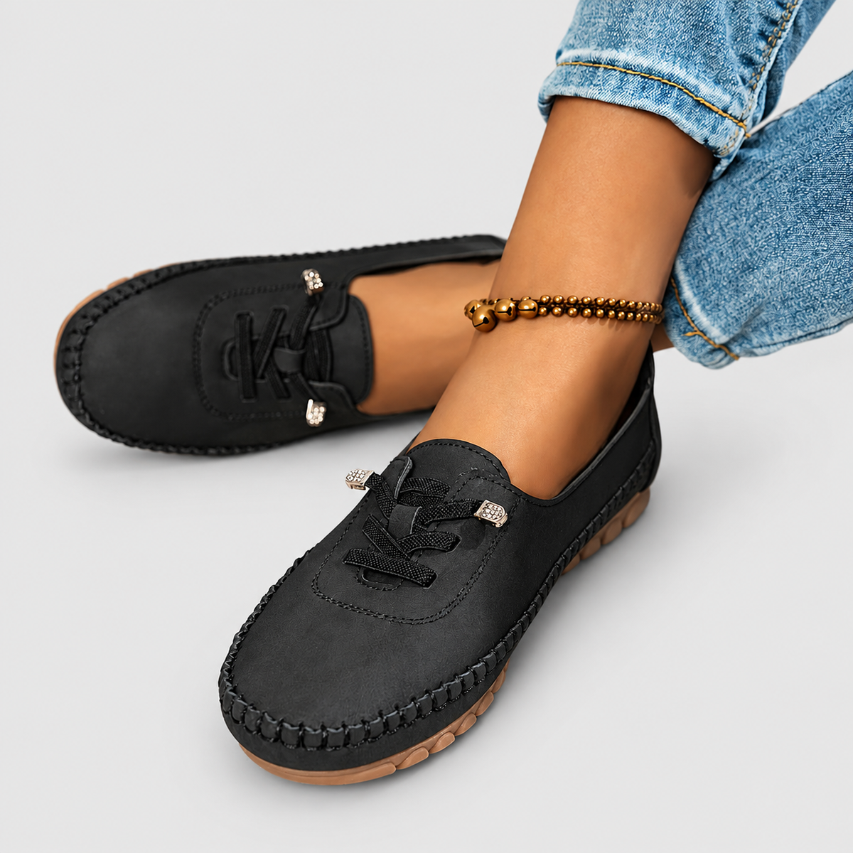 Women's Lace-Detail Moccasin Slip-On Shoes — view 8