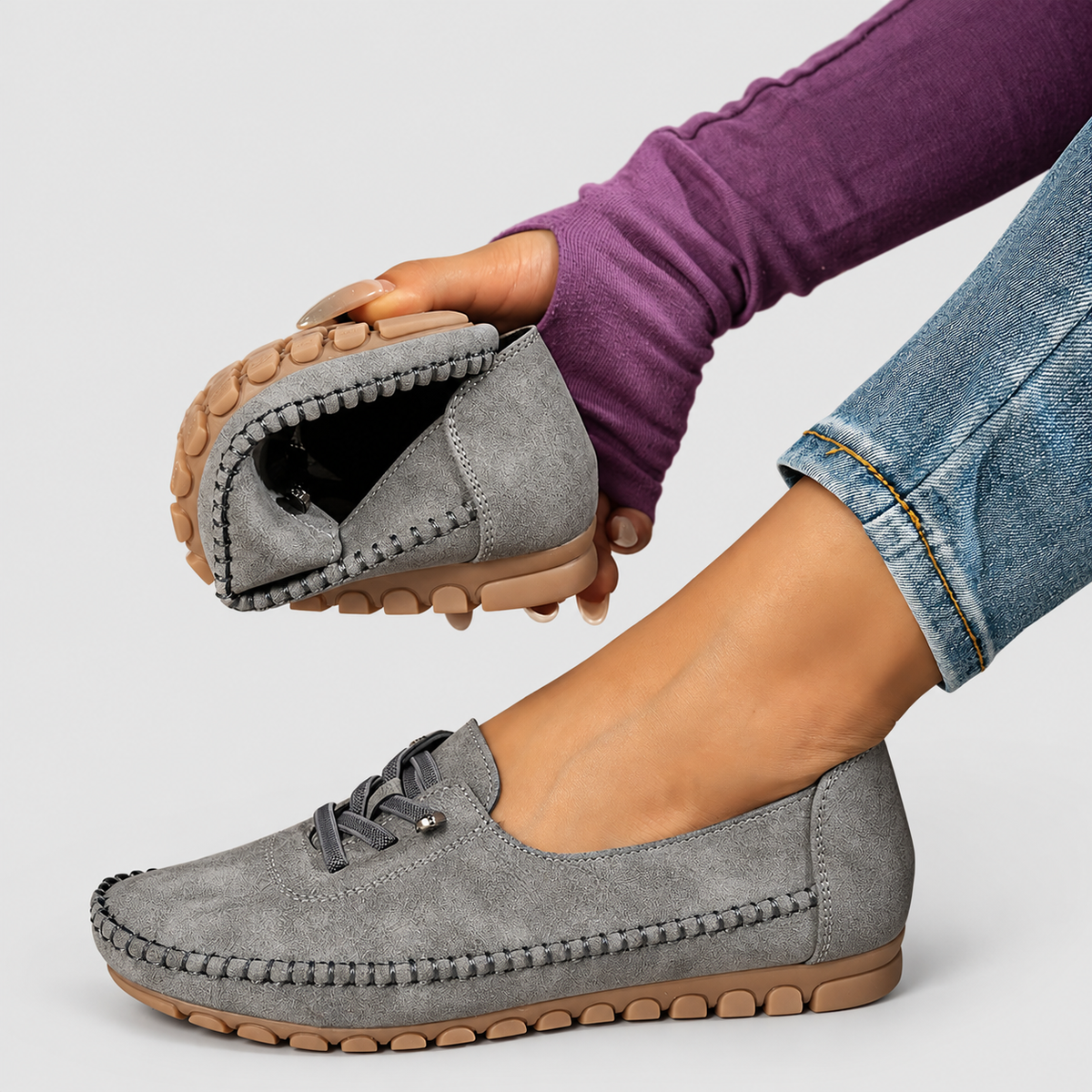 Women's Lace-Detail Moccasin Slip-On Shoes — view 11