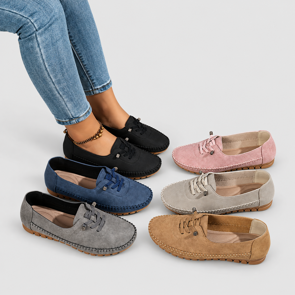 Women's Lace-Detail Moccasin Slip-On Shoes — view 14