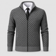 Laurence | Men's Checked Knit Zip Jacket with Ribbed Trims