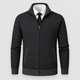 Laurence | Men's Checked Knit Zip Jacket with Ribbed Trims