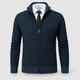 Laurence | Men's Checked Knit Zip Jacket with Ribbed Trims