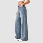Women's High-Rise Wide-Leg Denim Jeans — view 4