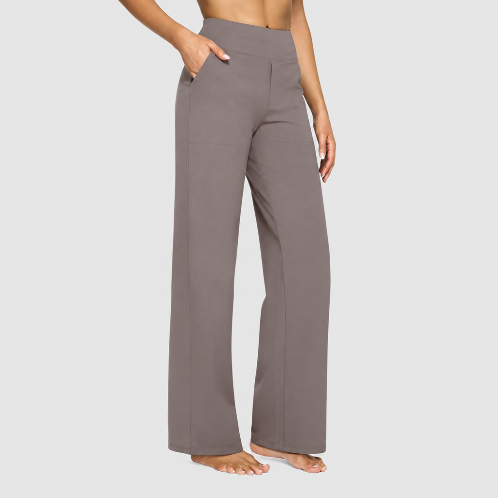 Women's Wide-Leg Trousers in Taupe — view 1