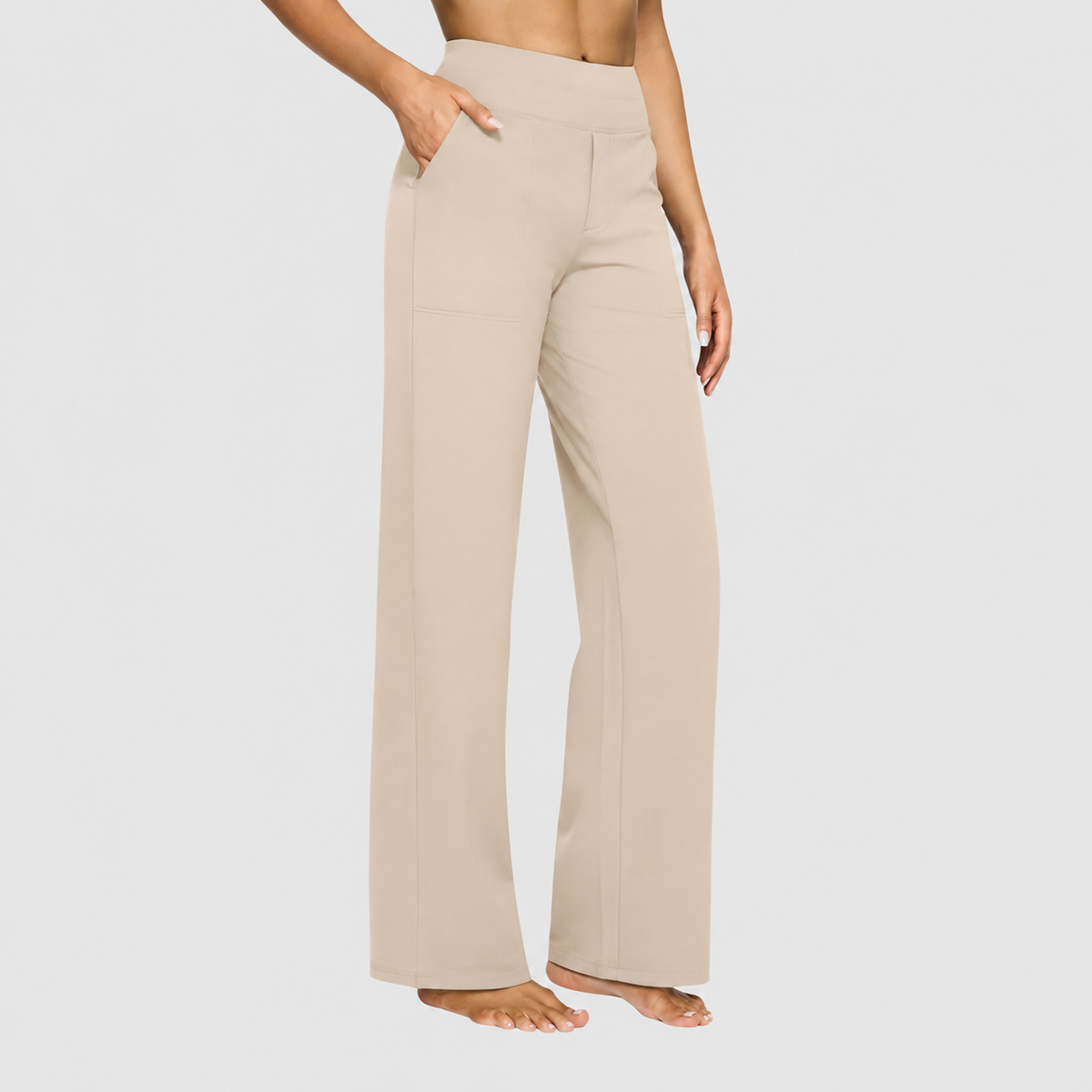 Women's Wide-Leg Trousers in Cream — view 3