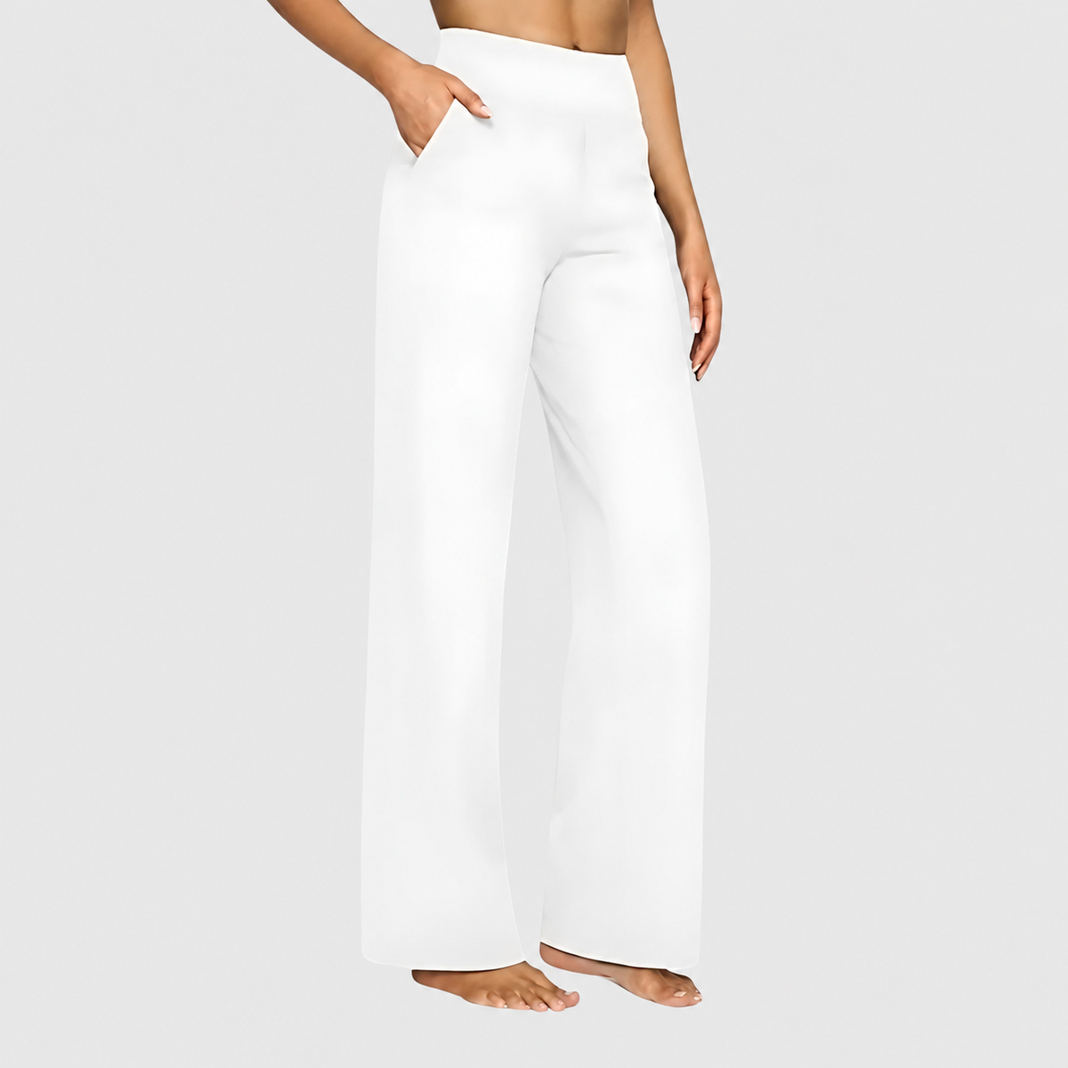 Women's Wide-Leg Trousers in White — view 4