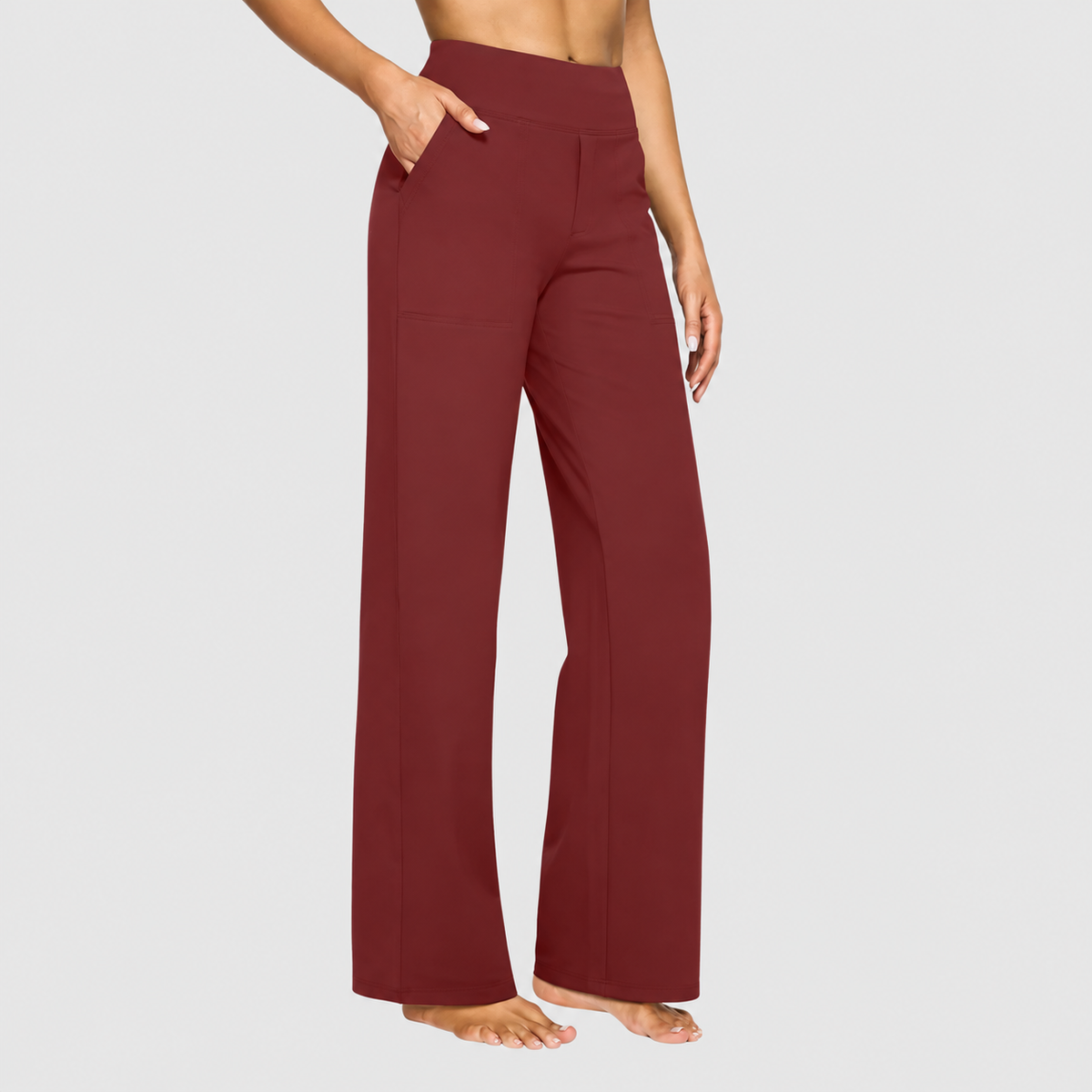 Women's Wide-Leg Trousers in Red — view 6