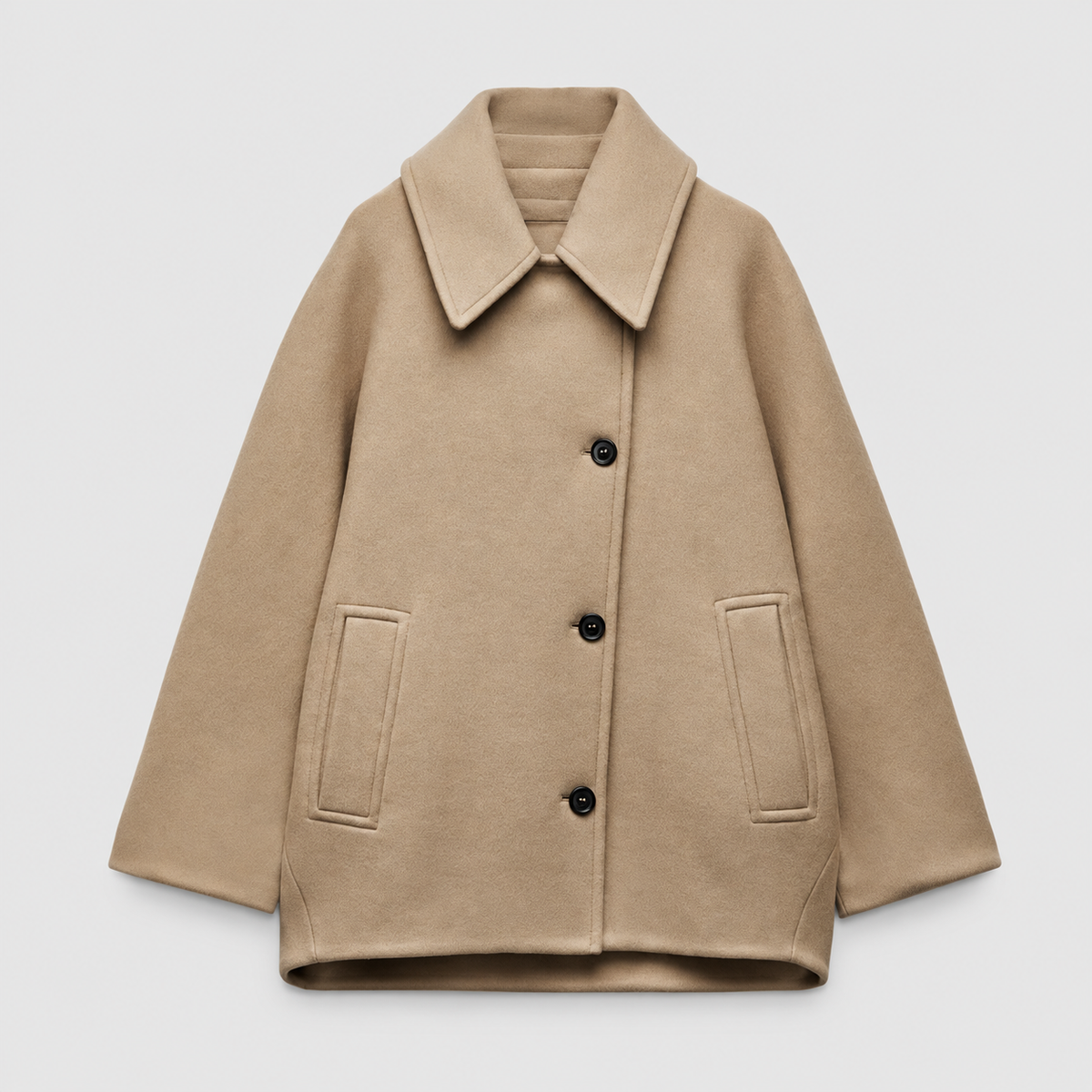 Women's Oversized Shirt Jacket with Button Front — view 1