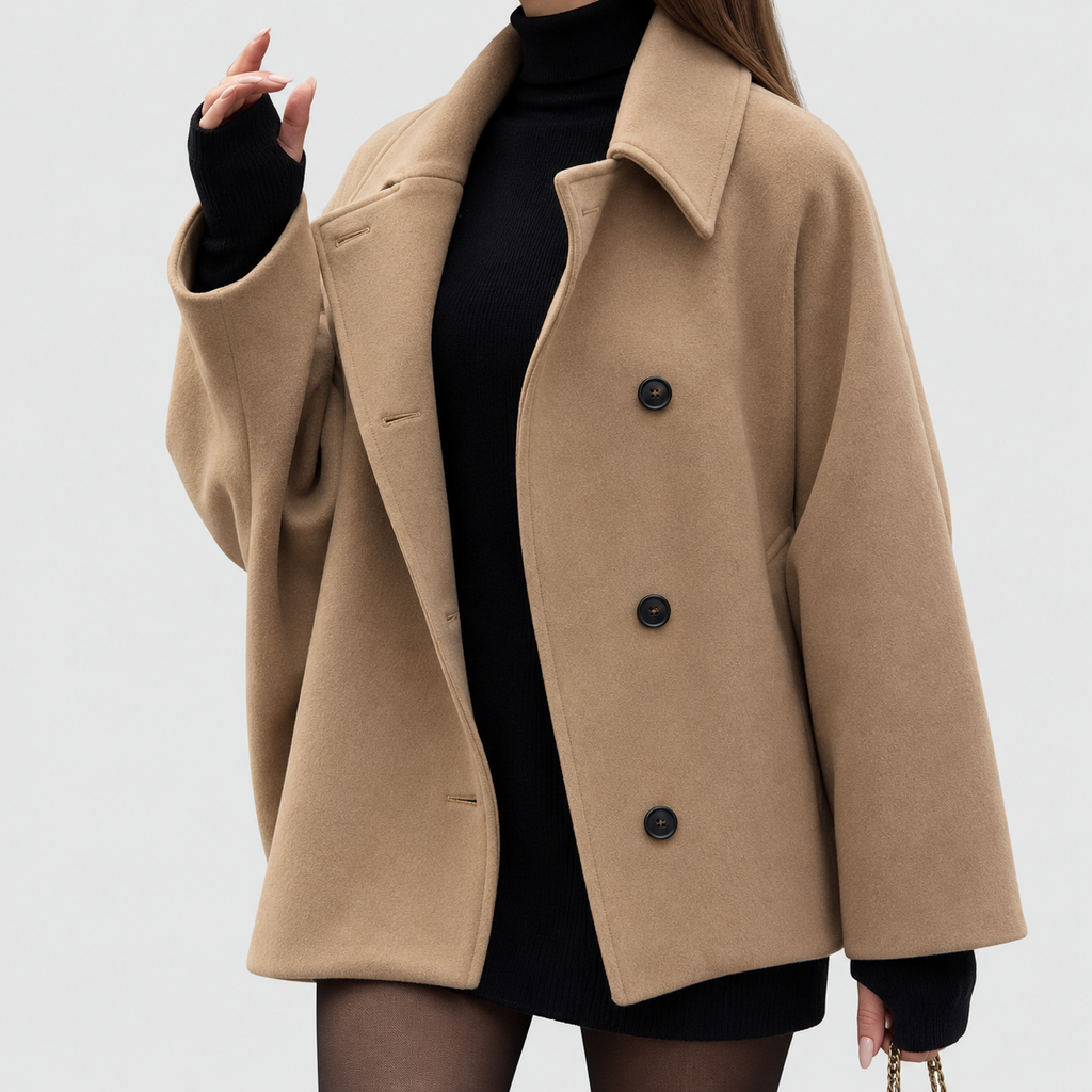 Women's Oversized Shirt Jacket with Button Front — view 3