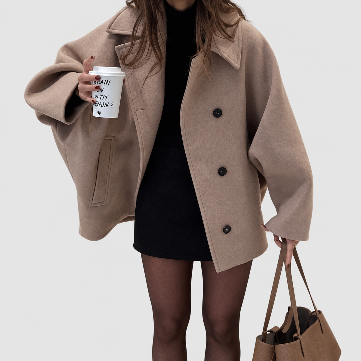 Women's Oversized Shirt Jacket with Button Front — view 8