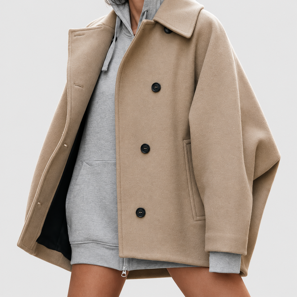 Women's Oversized Shirt Jacket with Button Front — view 9