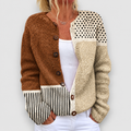 Women's Patchwork Polka-Dot Button-Front Cardigan in Multicolour — view 1