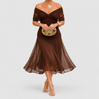 Women's V-Neck Chiffon Maxi Cocktail Dress with Ruched Waist — view 12