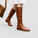 Letitia | Women's Flat Faux Leather Riding Knee-High Boots