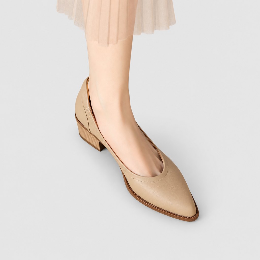 Women's Pointed-Toe Court Shoes with Angled Block Heel — view 1