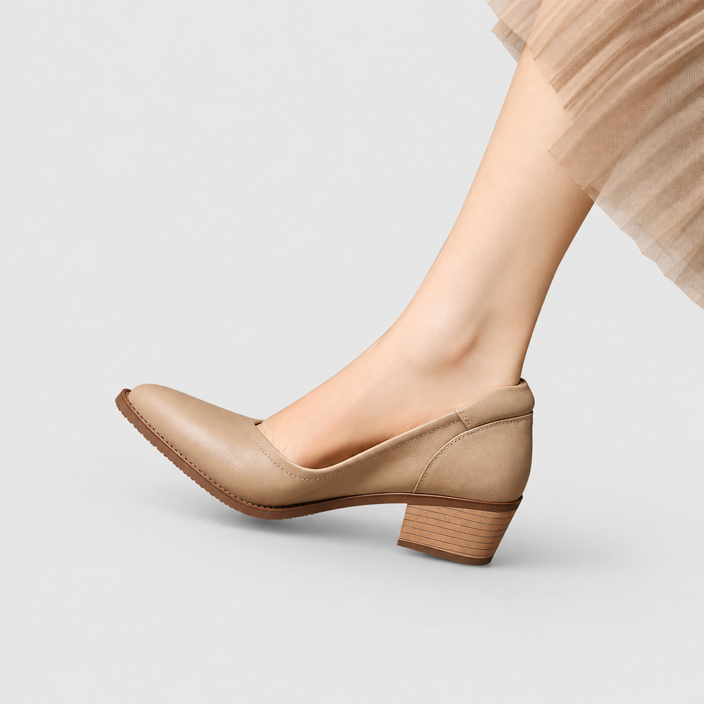 Women's Pointed-Toe Court Shoes with Angled Block Heel — view 2
